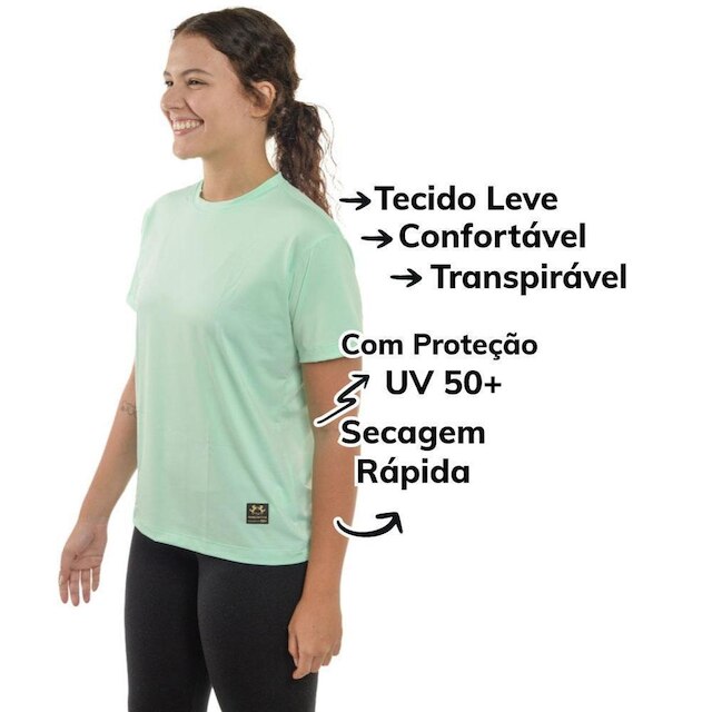 Blusa Academia Feminina Babylook Esportiva Proteção Uv 50+