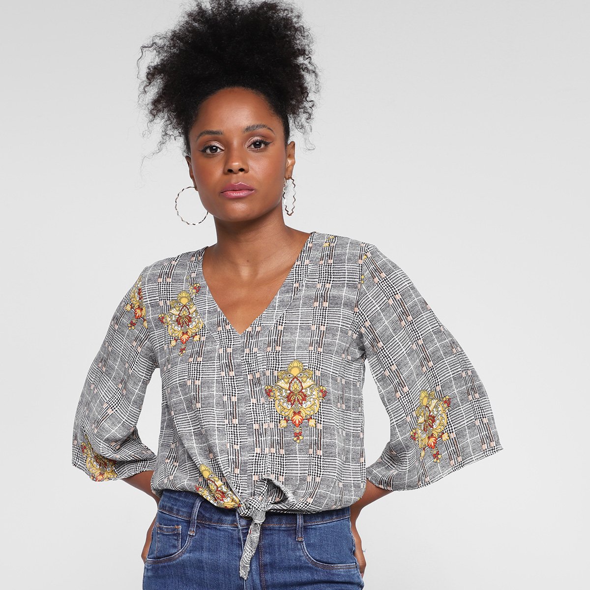 Blusa Aishty Core Feminina - Xadrez Menor preço em Blusa Aishty Core Feminina - Xadrez