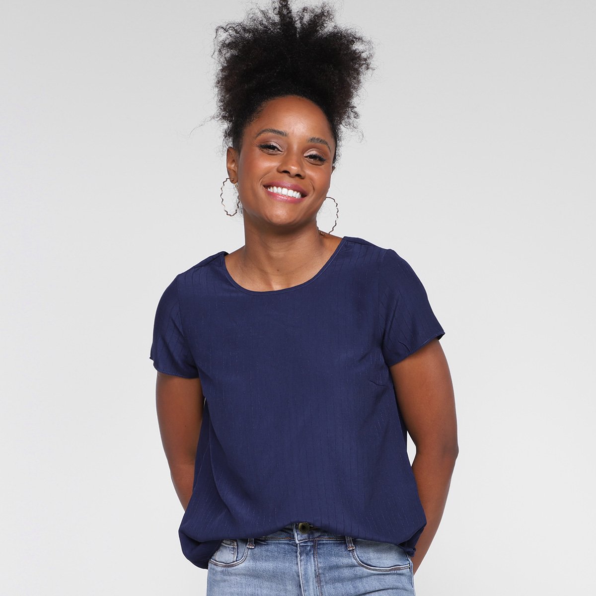 Blusa Aishty Lisa Feminina - Marinho Menor preço em Blusa Aishty Lisa Feminina - Marinho