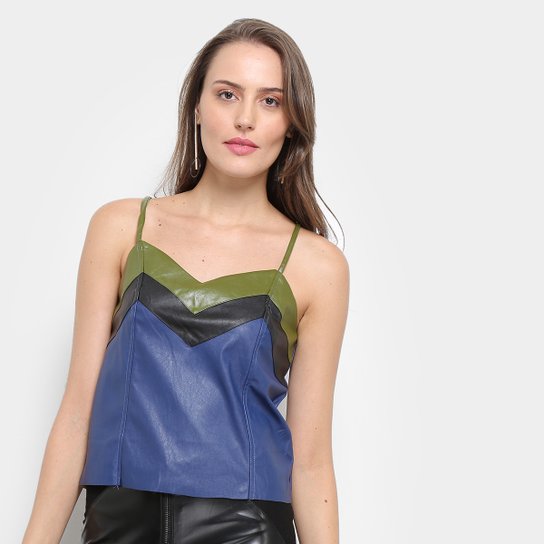 Blusa Alcinha Road Mel Feminina - Azul+Preto
