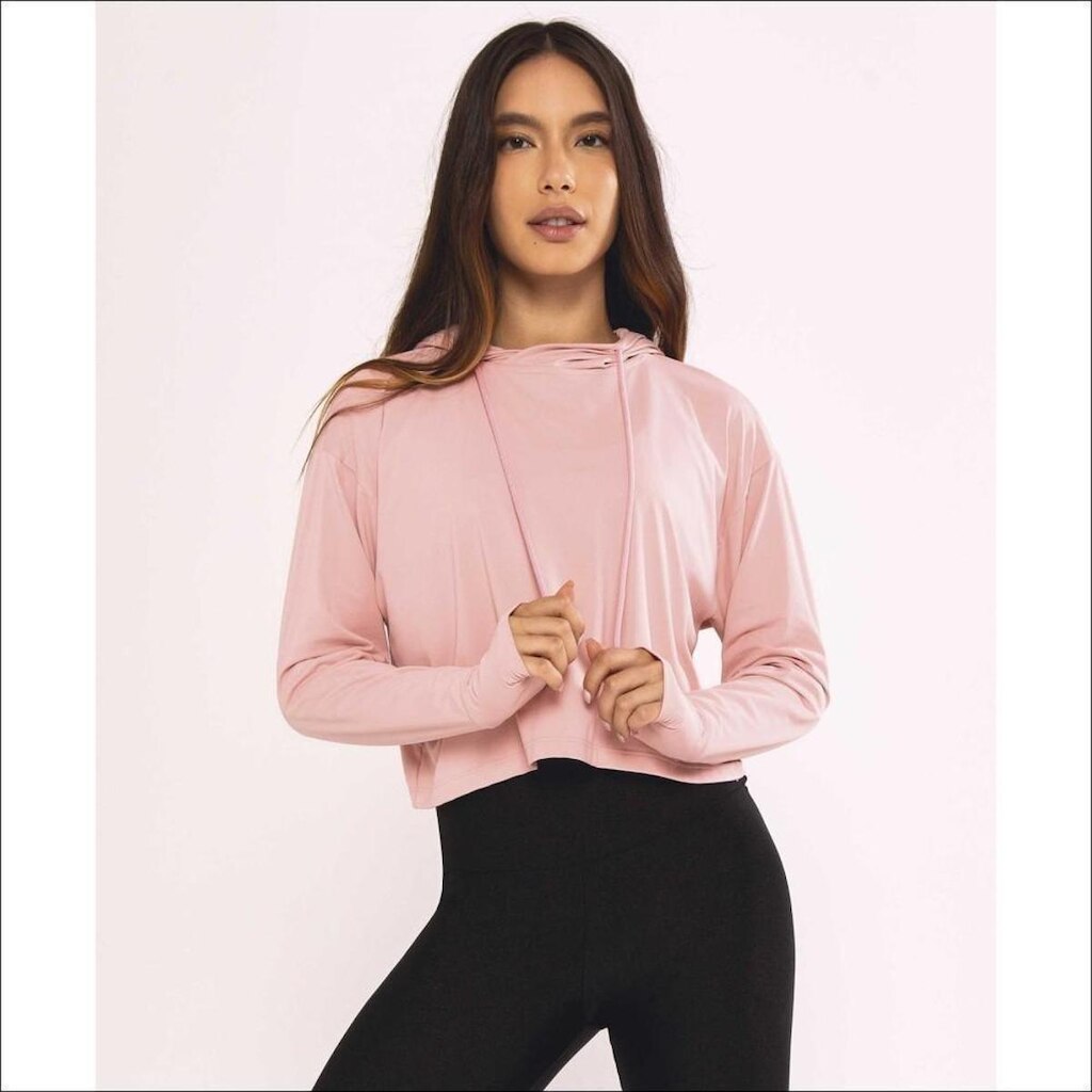 Blusa Alto Giro Manga Longa Cropped