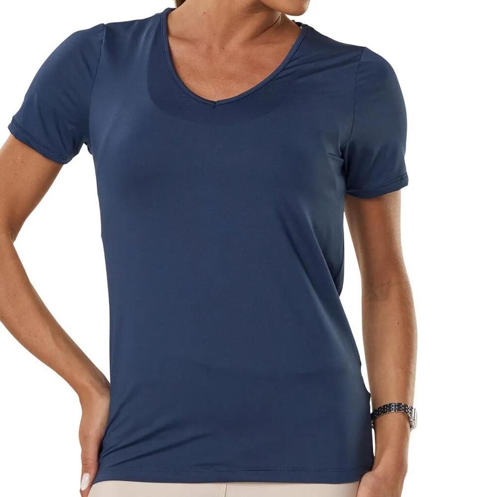 Blusa Amei Sport MC com gola V