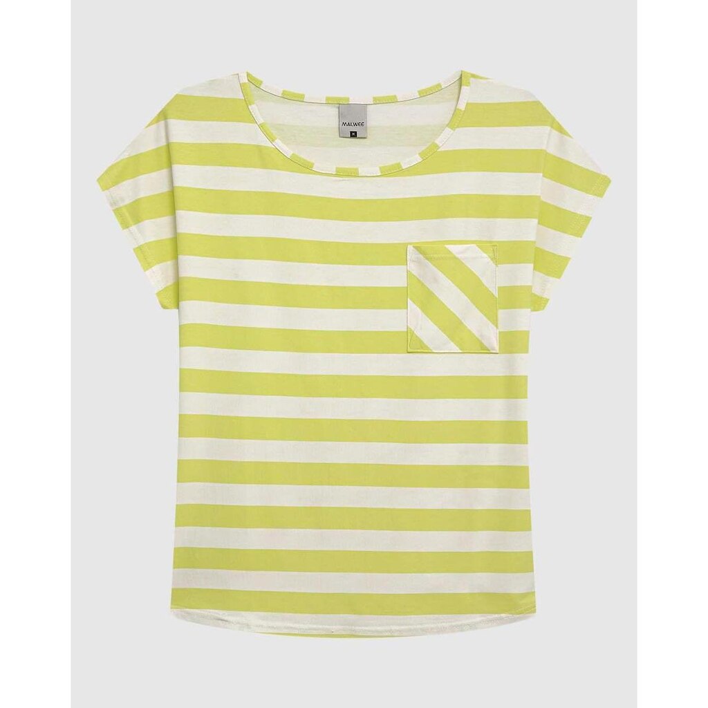 Blusa Ampla Feminina Estampada Detalhe Bolso Frontal Em Viscose Stretch