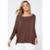 Blusa Ampla Malha Morcego Manga Longa Marrom - Único - Marrom