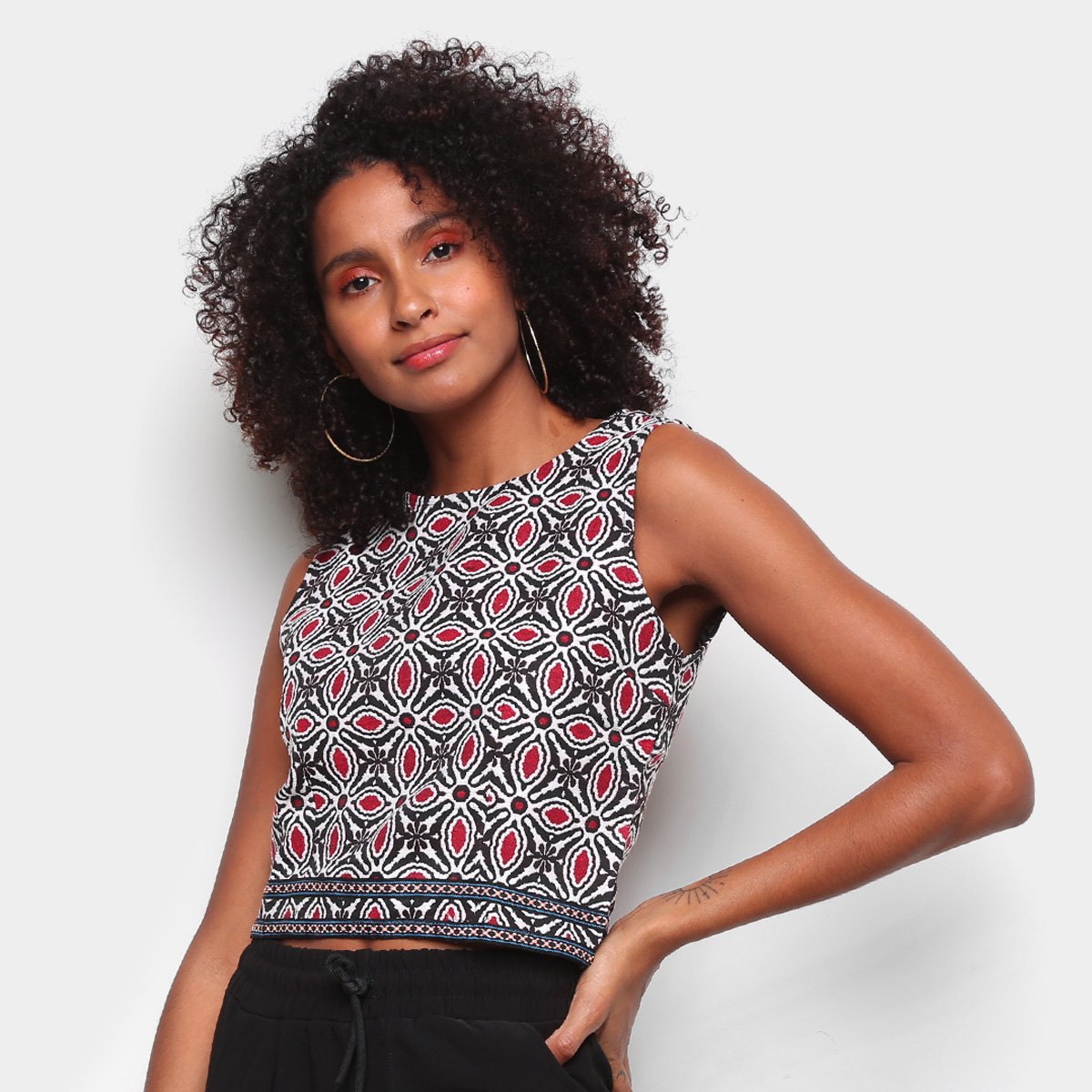 Blusa Angel City Estampada Feminina - Preto Menor preço em Blusa Angel City Estampada Feminina - Preto