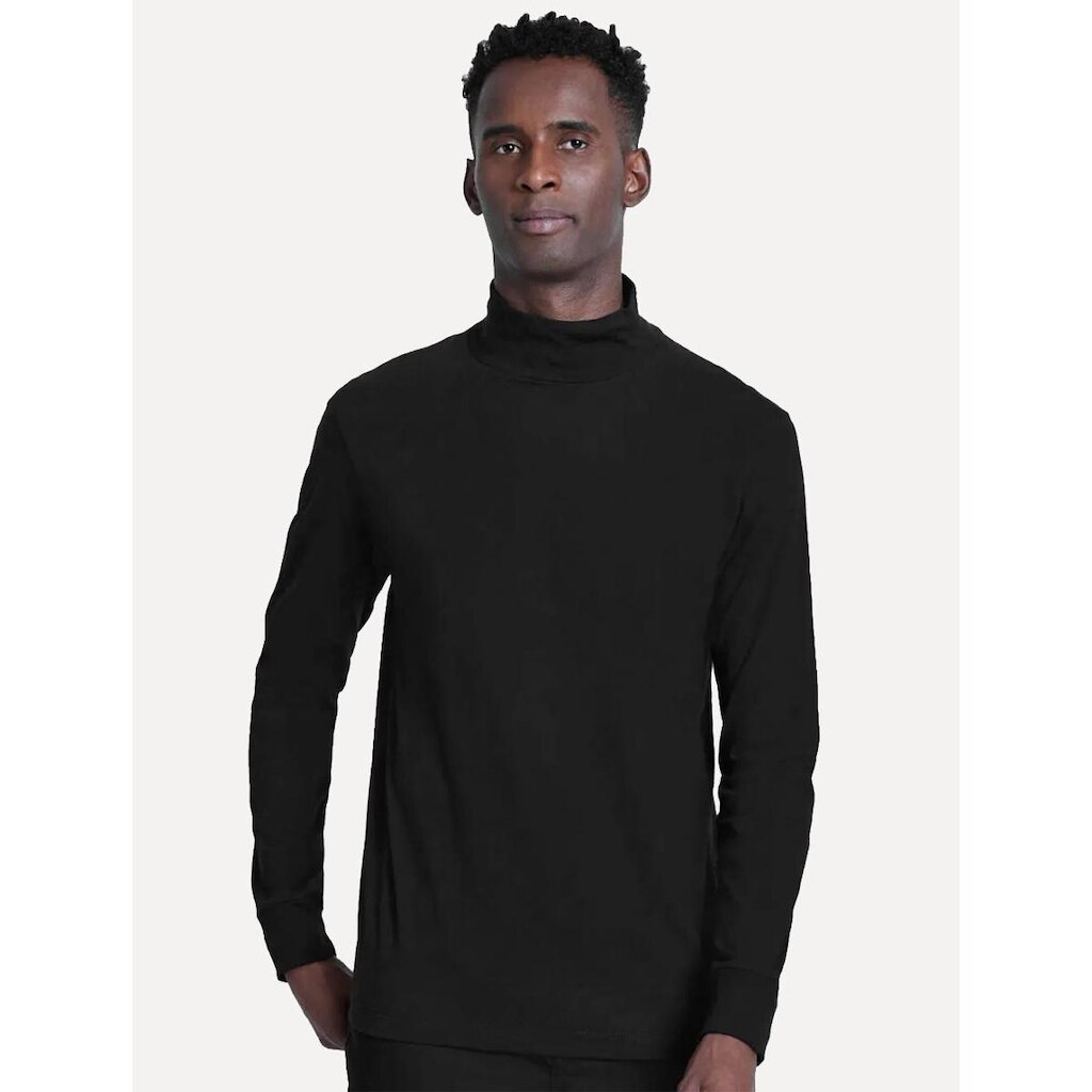 Blusa Aramis Masculina Manga Longa Regular Gola Alta Preta