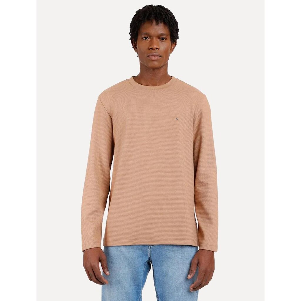 Blusa Aramis Masculina Regular Suedine Canelado Caqui