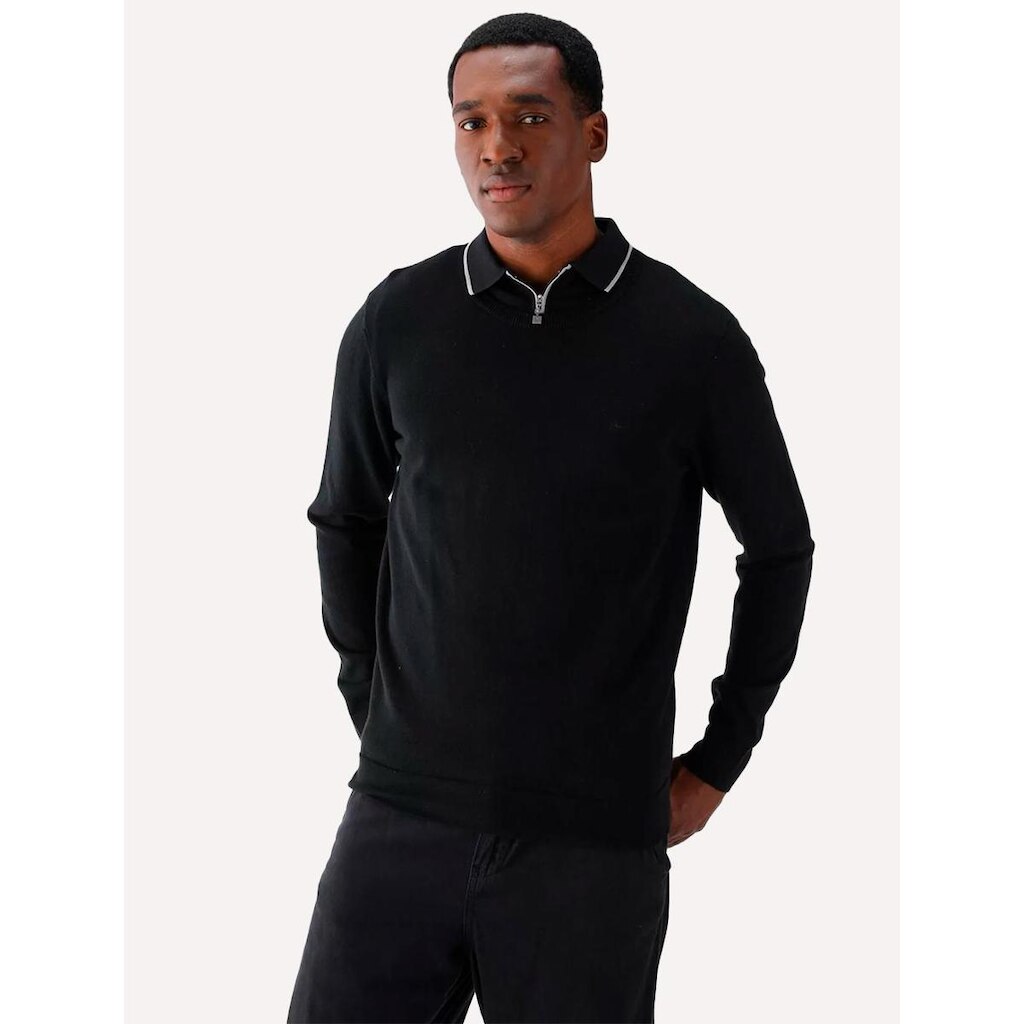 Blusa Aramis Masculina Tricot Gola Careca Preta