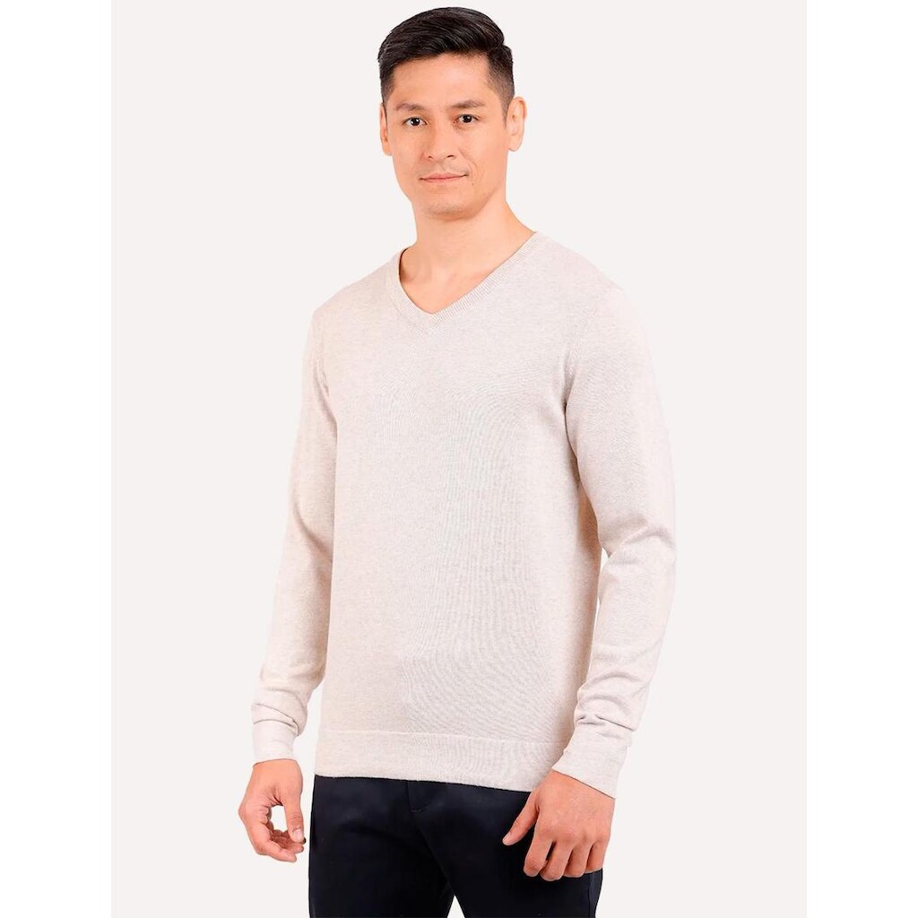 Blusa Aramis Masculina Tricot Gola V Areia
