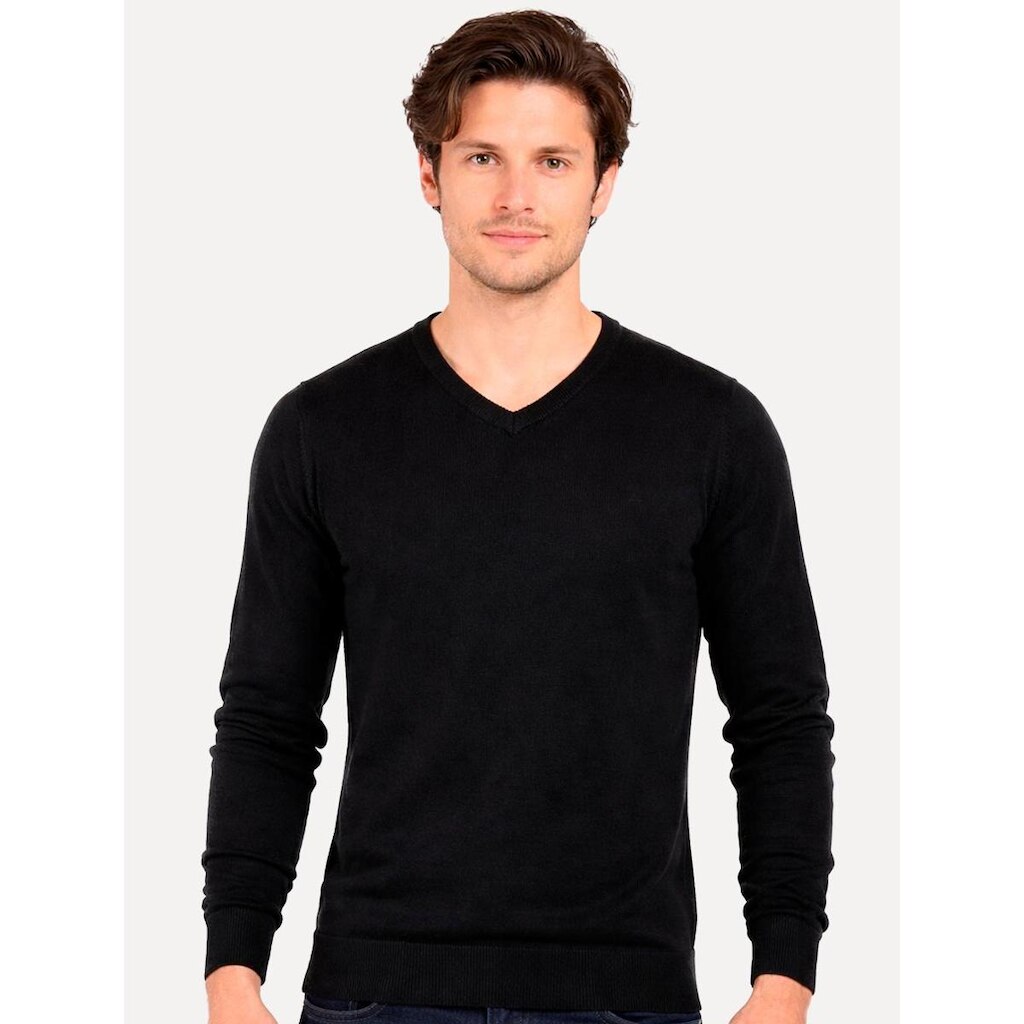 Blusa Aramis Masculina Tricot Gola V Preta
