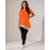 Blusa Assimétrica Feminina com Renda Laranja - Laranja