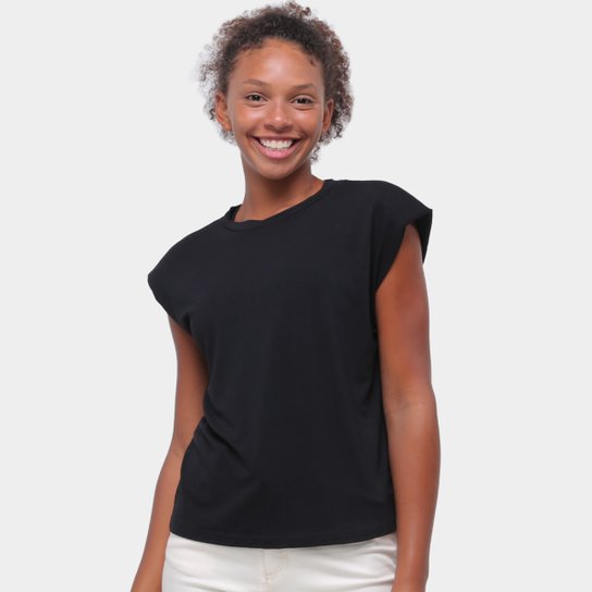 Blusa Aura Muscle Tee Básica Feminina - Preto