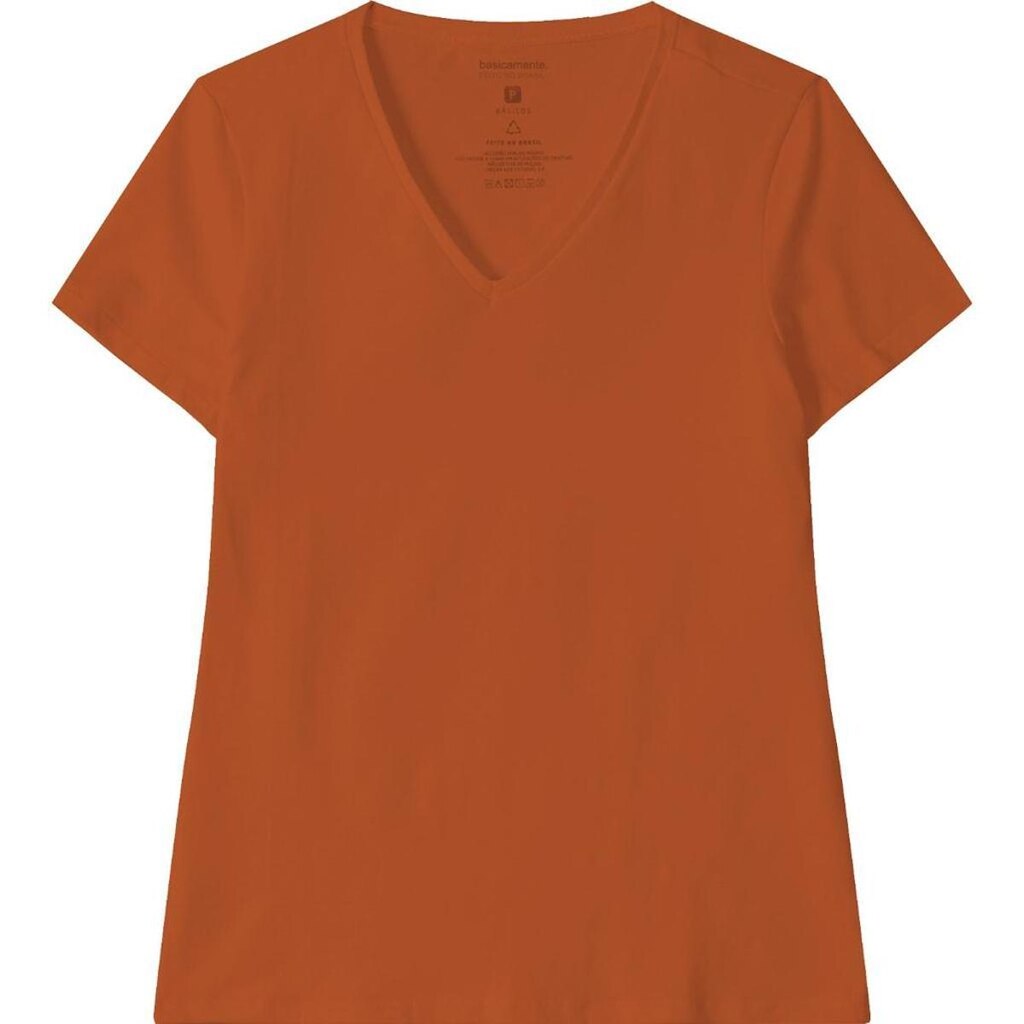Blusa Baby Look Feminina Gola V Basicamente Ref. 90443