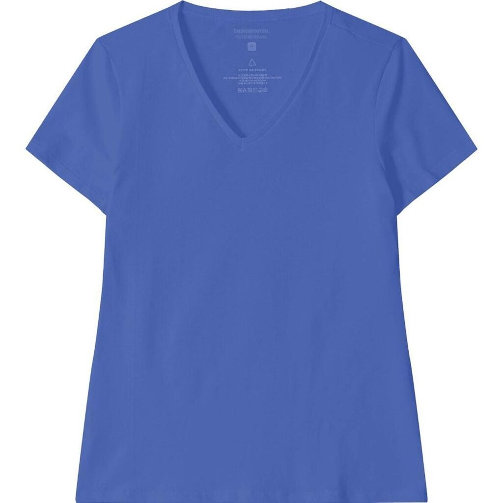 Blusa Baby Look Feminina Gola V Basicamente Ref. 90443