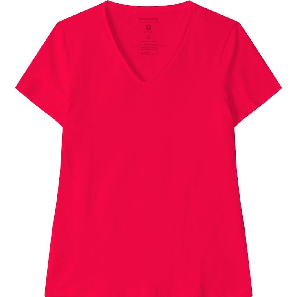 Blusa Baby Look Feminina Gola V Basicamente Ref. 90443