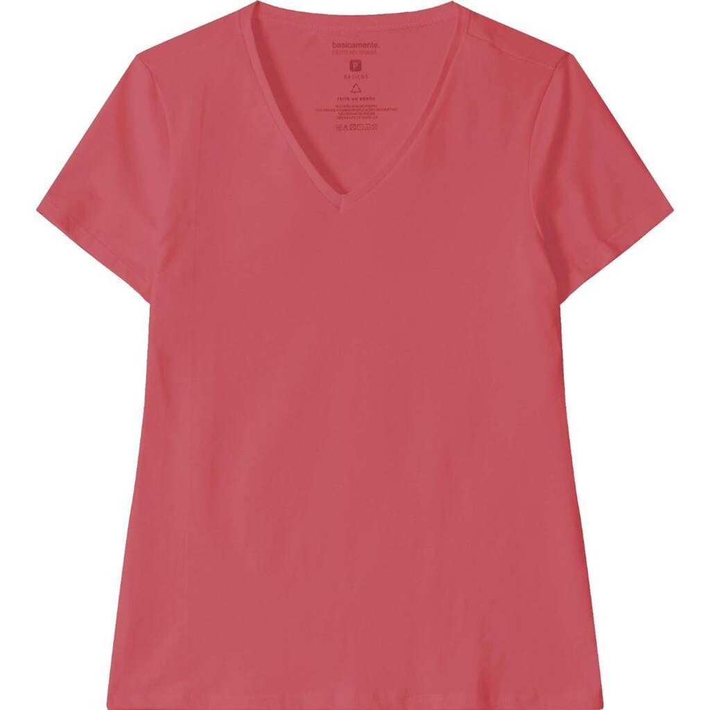 Blusa Baby Look Feminina Gola V Basicamente Ref. 90443