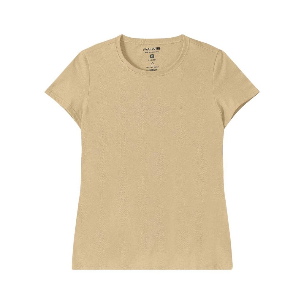 Blusa Baby Look Malwee 1000004499 Feminina Decote Redondo Algodão T. P/XGG