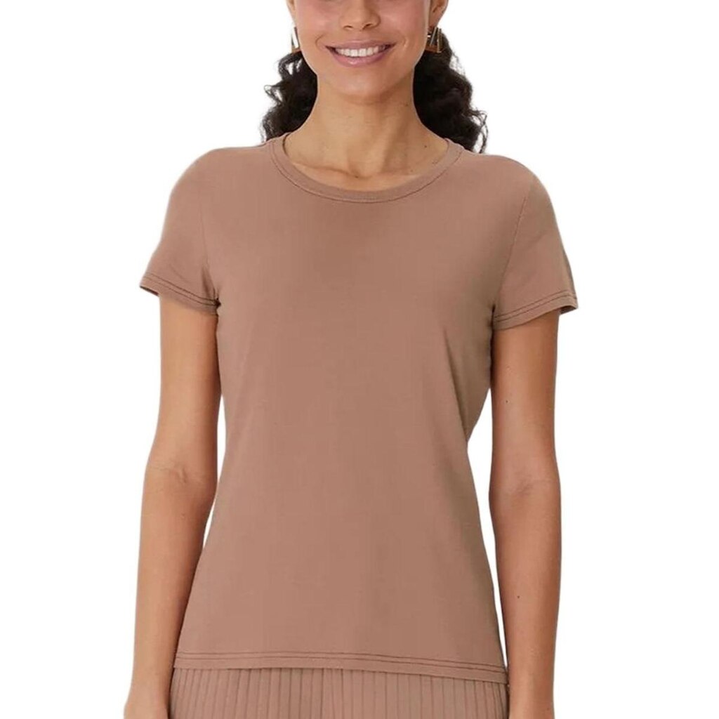Blusa Baby Look Malwee 1000004499 Feminina Decote Redondo Algodão T. P/XGG