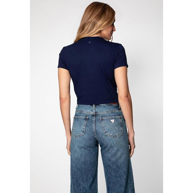 Blusa Baby Tee Hotfix GUESS Azul Escuro