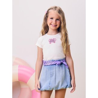 Blusa Básica Com Aplique Angel do Stitch Momi