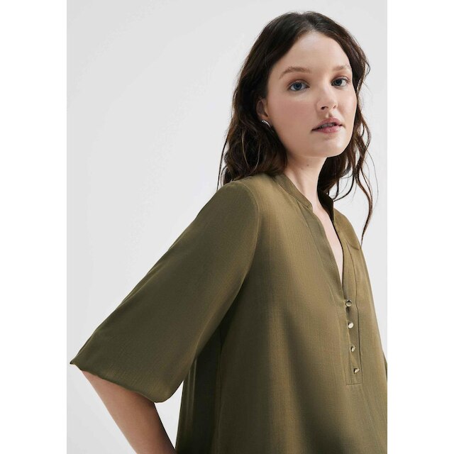 Blusa Básica Feminina Manga 7/8 Bufante - Caqui XG