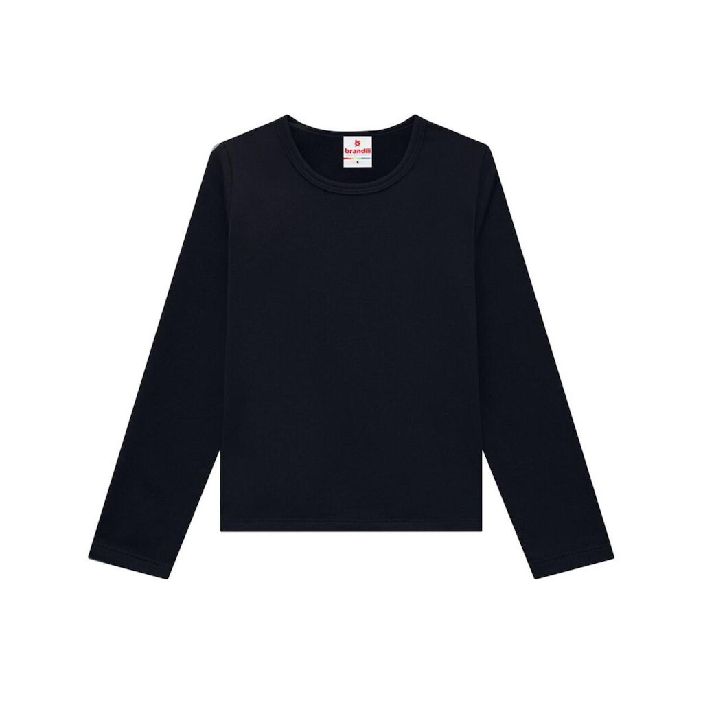 Blusa Básica Infantil Menina De Cotton Preta Brandili
