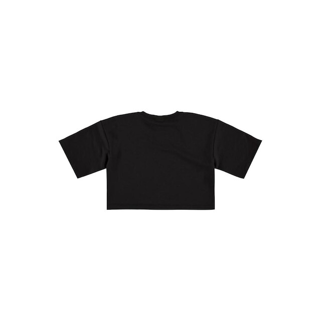 Blusa Básica Manga Curta Cropped em Moletom Gloss