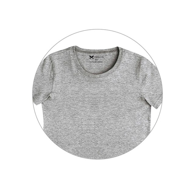 Blusa Básica Manga Curta Feminina