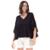 Blusa Bata Babado Malha Preta - Único - Veste 38 ao 48 - Preto