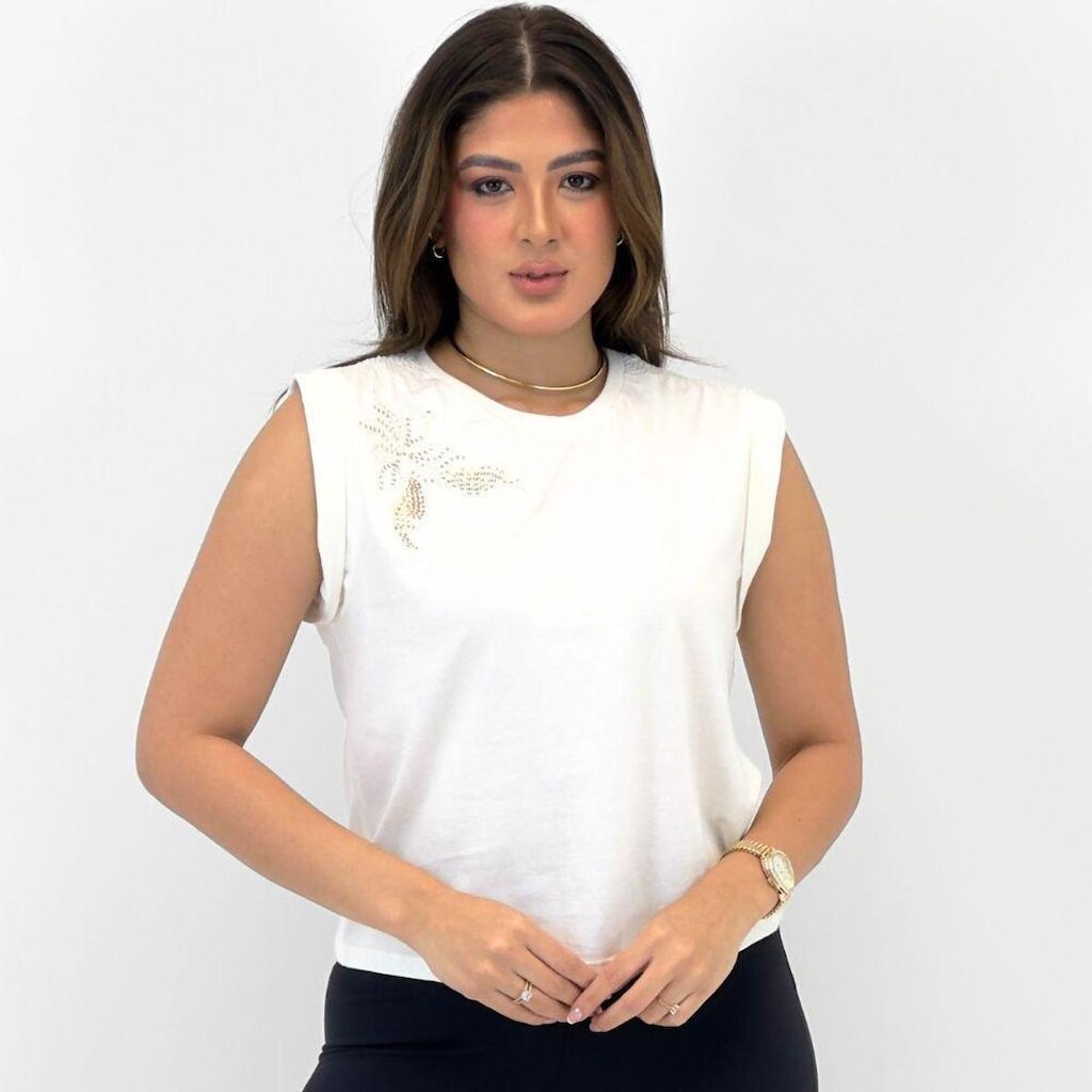 Blusa Beagle Regata com Bordado Feminina