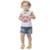Blusa Bebê Menina Verão, Corações- Kyly - Cinza Claro