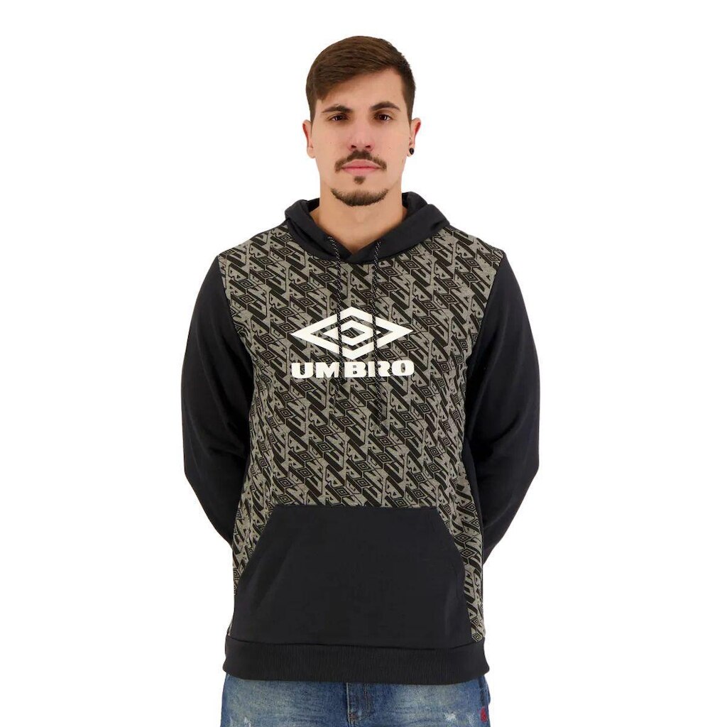 Blusa Blusão Masculina Capuz Moletom Umbro Graphic Club reto - P