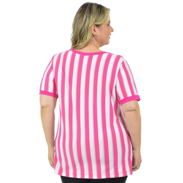Blusa bonequinha plus size fenomenal Pink 56