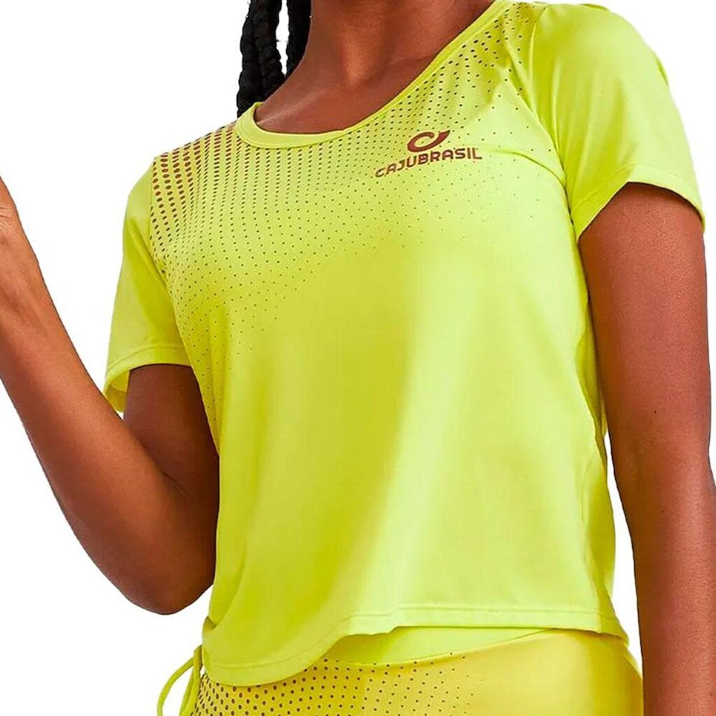 Blusa Caju Brasil Ligth Com Amarracao Amarelo