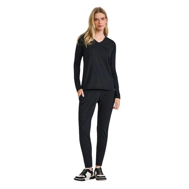 Blusa Caju Brasil Térmica Gola V Feminina