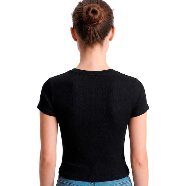 Blusa Calvin Klein Ribana c/logo Bordado Preta Feminina