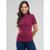 Blusa Canelada Gola Alta Manga Curta Moda Feminina Casual - Vinho