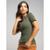 Blusa Canelada Manga Curta Feminina Moda Casual - Verde