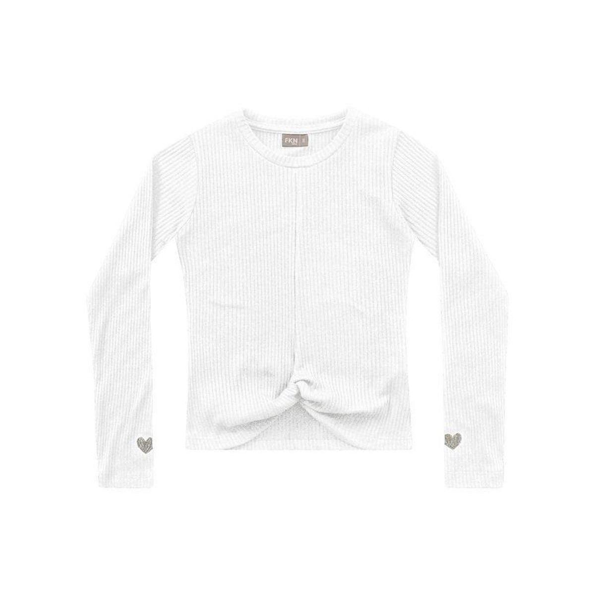 blusa canelada manga longa branca