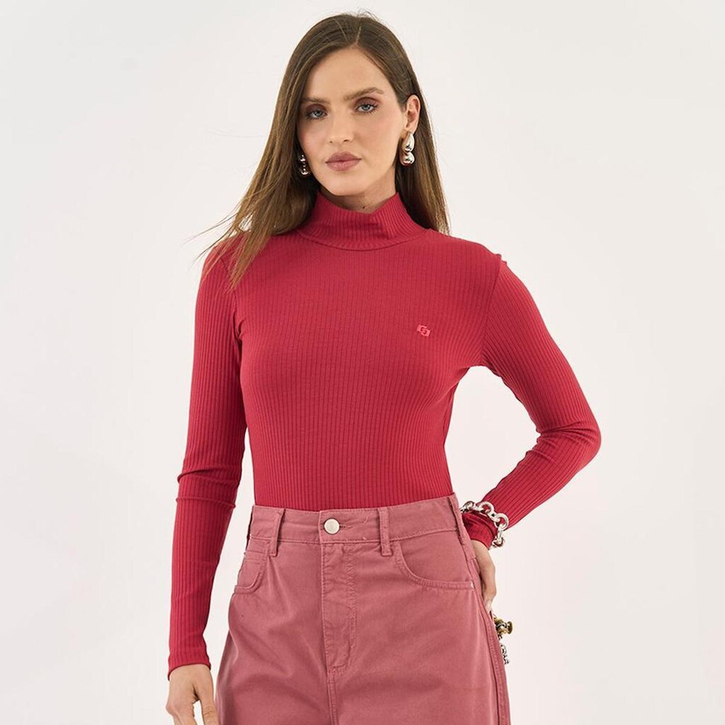 Blusa Canelado Colcci Gola Alta Feminino