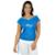 Blusa ciganinha poli  viscose fenomenal(sem elasticidade) Preto P - Azul Turquesa