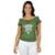 Blusa ciganinha poli  viscose fenomenal(sem elasticidade) Preto P - Verde Militar