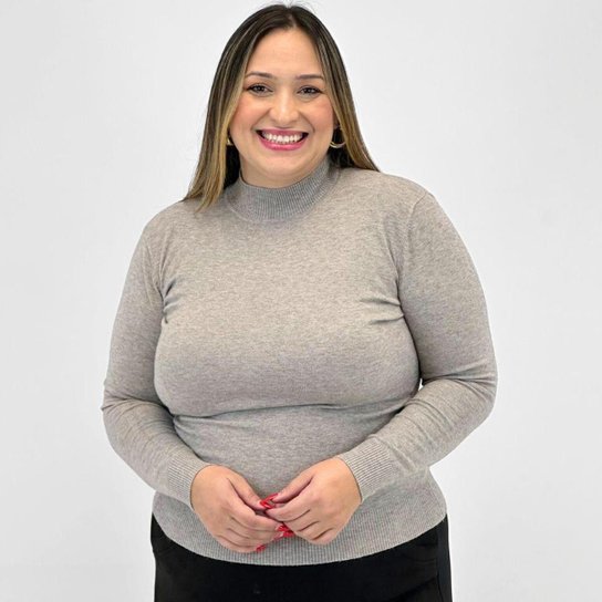 Blusa City Lady de Lã Plus Size Gola Alta Feminina