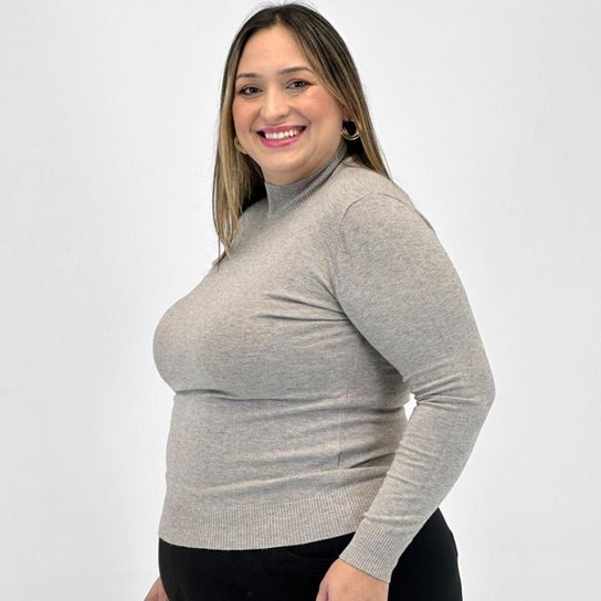 Blusa City Lady de Lã Plus Size Gola Alta Feminina