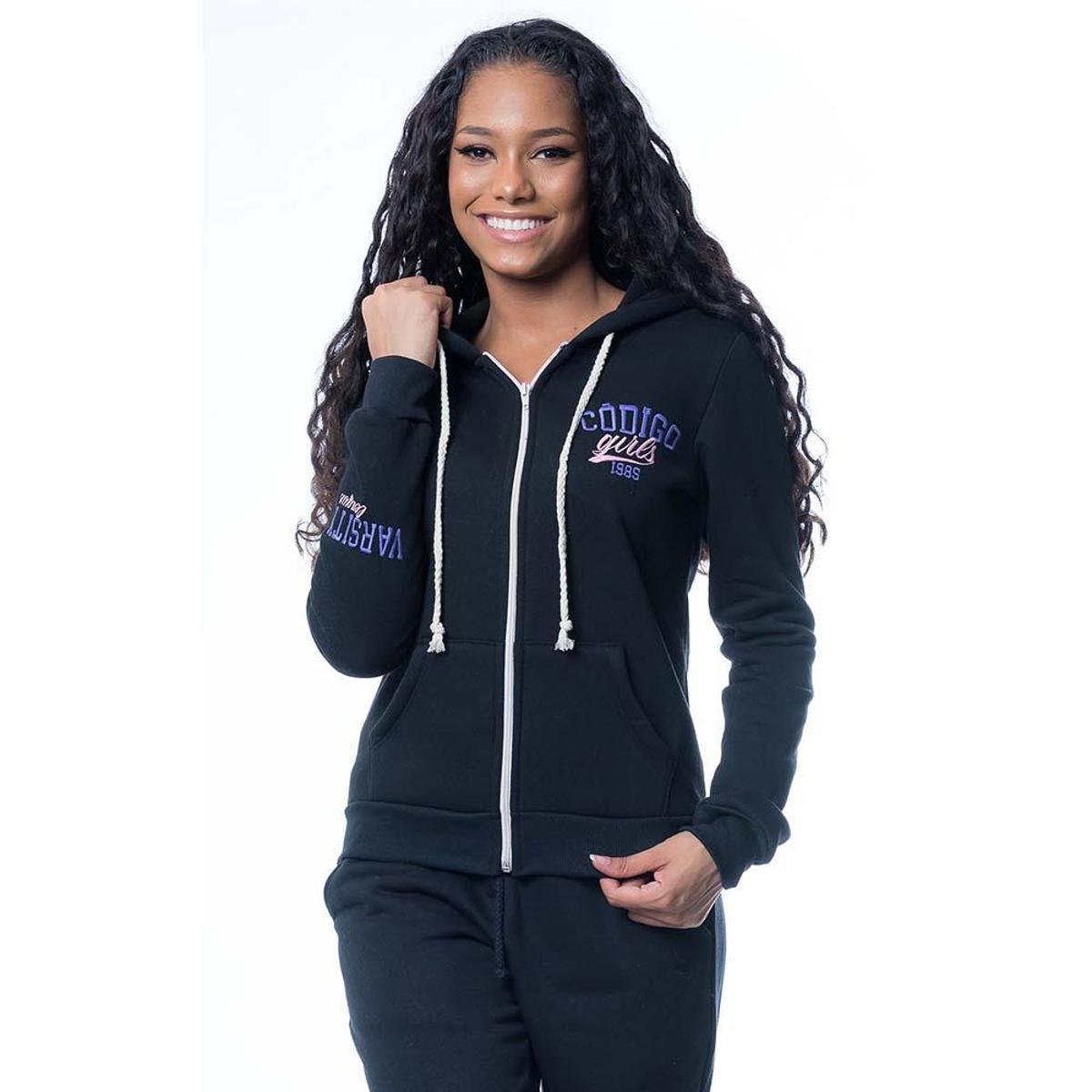 Blusa Código Girls De Moletom Com Capuz E Zíper Feminina Zattini