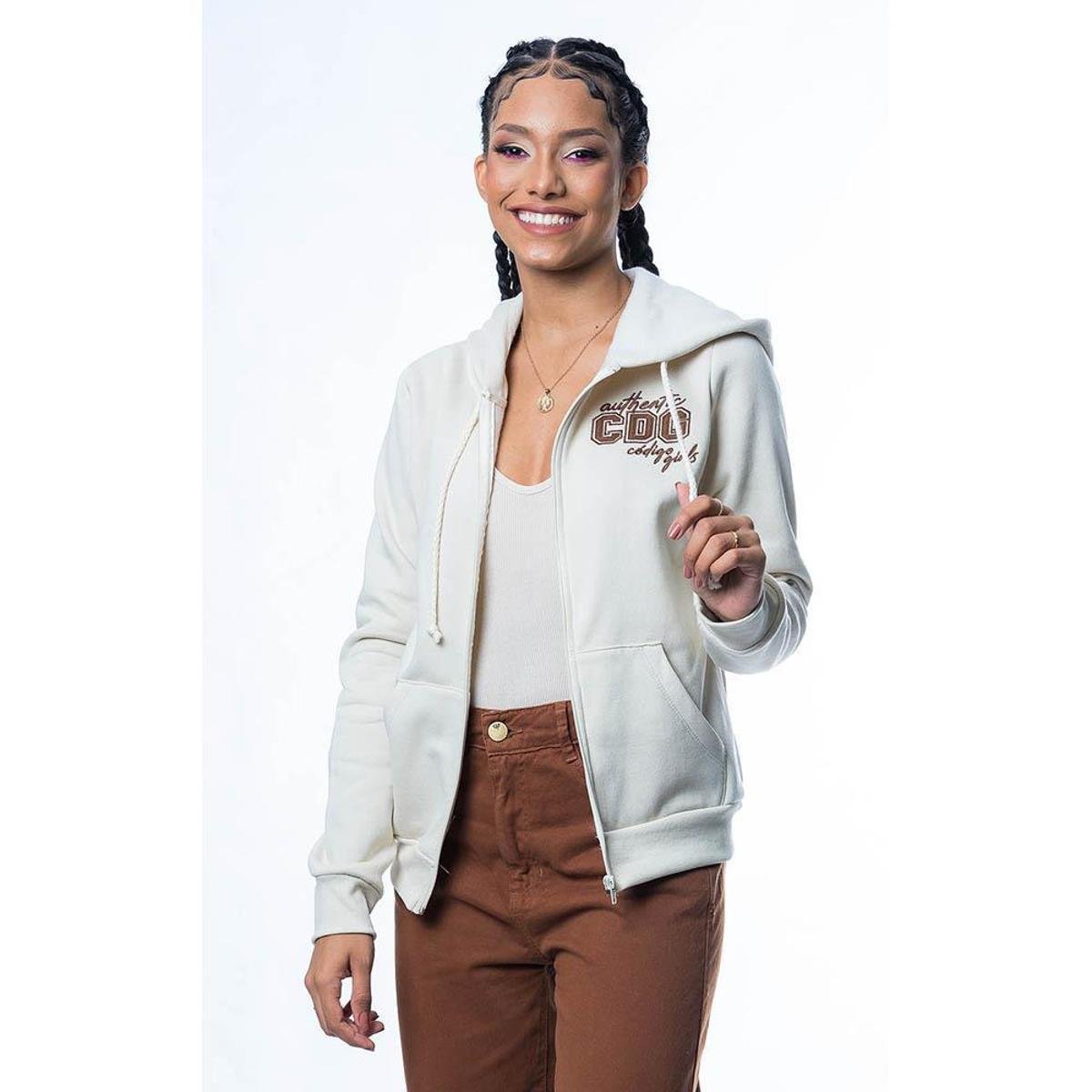Blusa Código Girls De Moletom Com Zíper Capuz Feminina Zattini