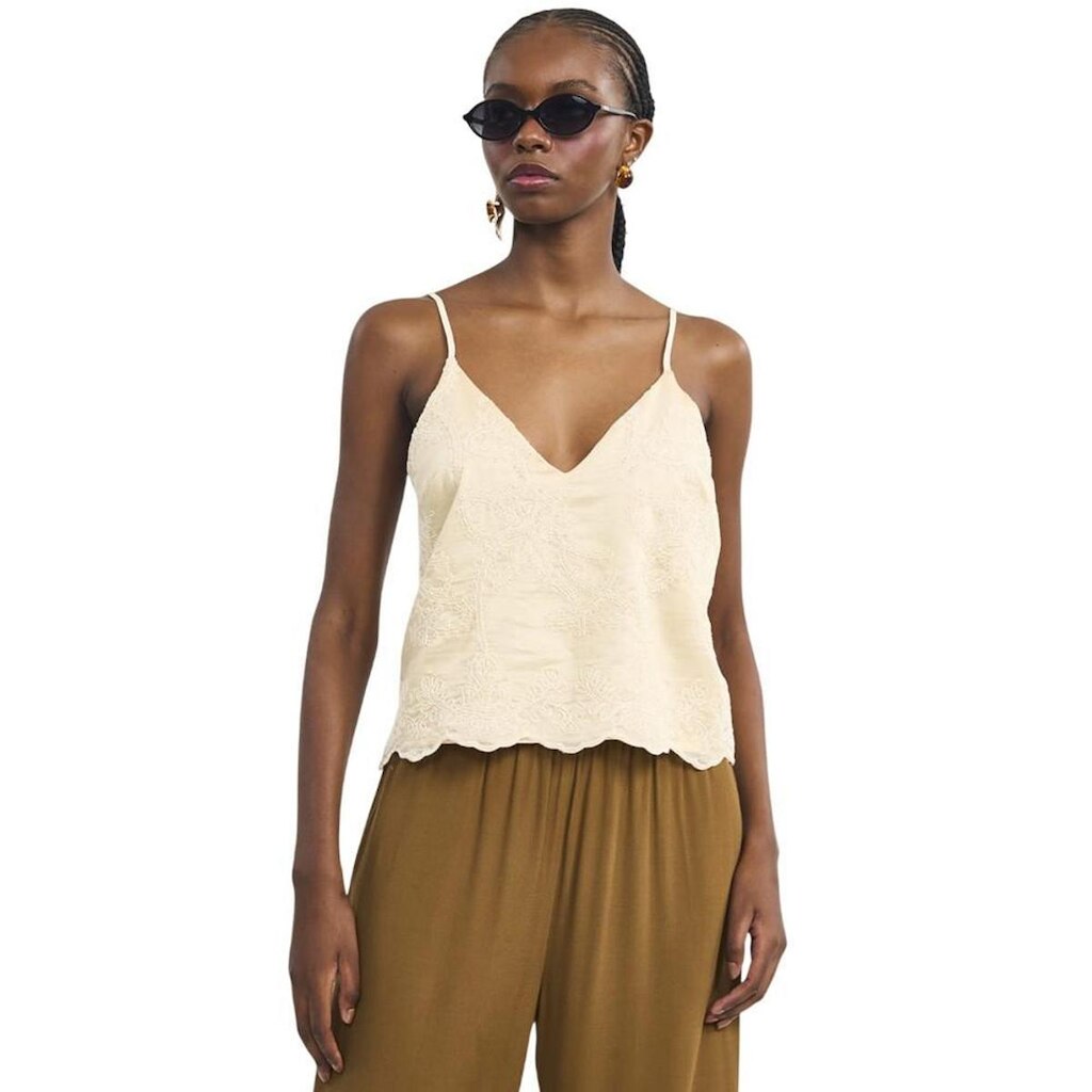 Blusa Colcci Bordada Bege Biento Feminina