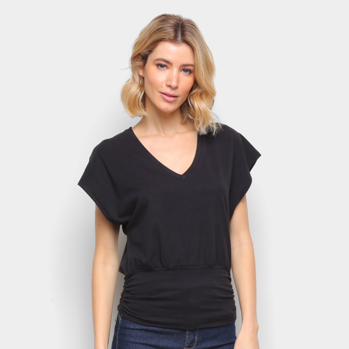 Blusa Colcci Cavada Gola V Feminina - Preto Menor preço em Blusa Colcci Cavada Gola V Feminina - Preto