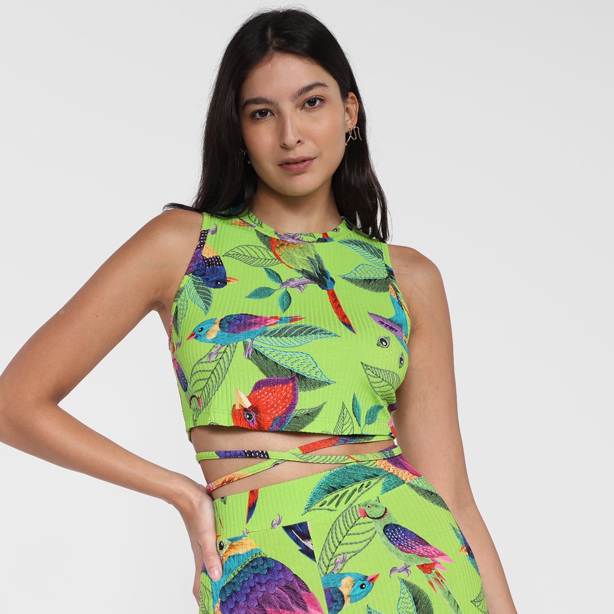 Blusa Colcci Folhagem Feminina - Colorido Menor preço em Blusa Colcci Folhagem Feminina - Colorido