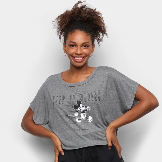 Blusa Colcci Keep Moving Mickey Feminina - Grafite